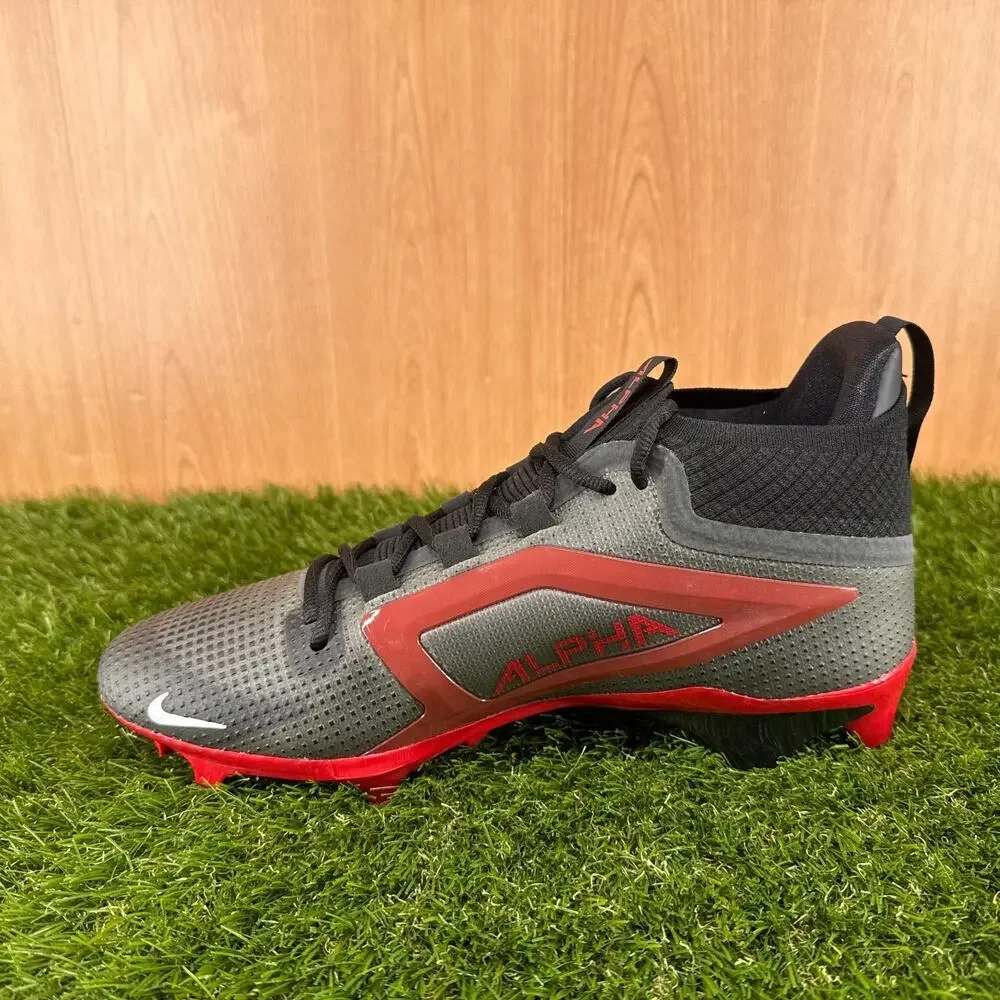 Nike Alpha Menace Elite 4 Black Red Football Cleats IB2501-005 Men's Size 11